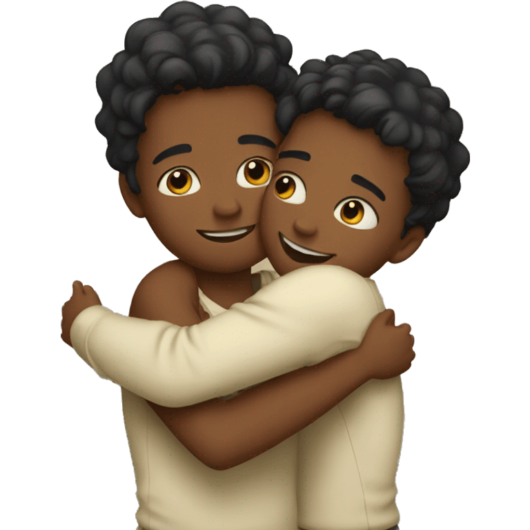 two boys hugging emoji