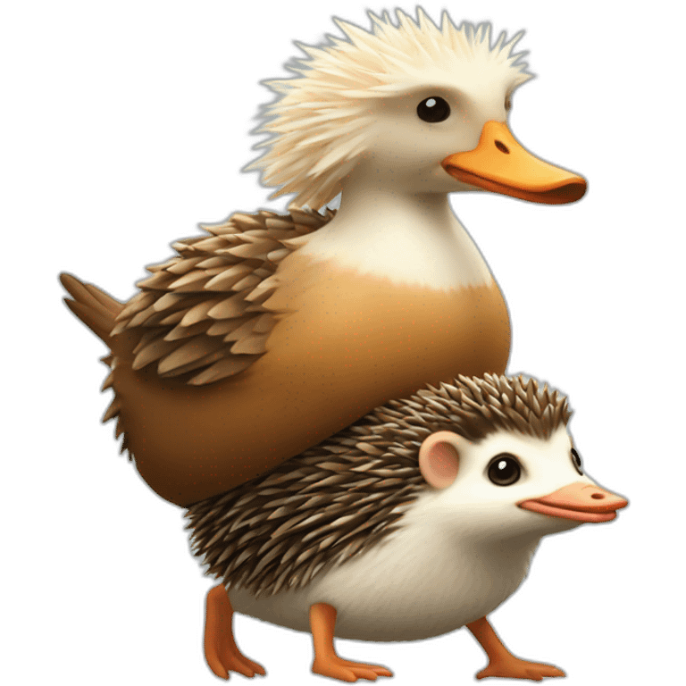 hedgehog riding a goose emoji