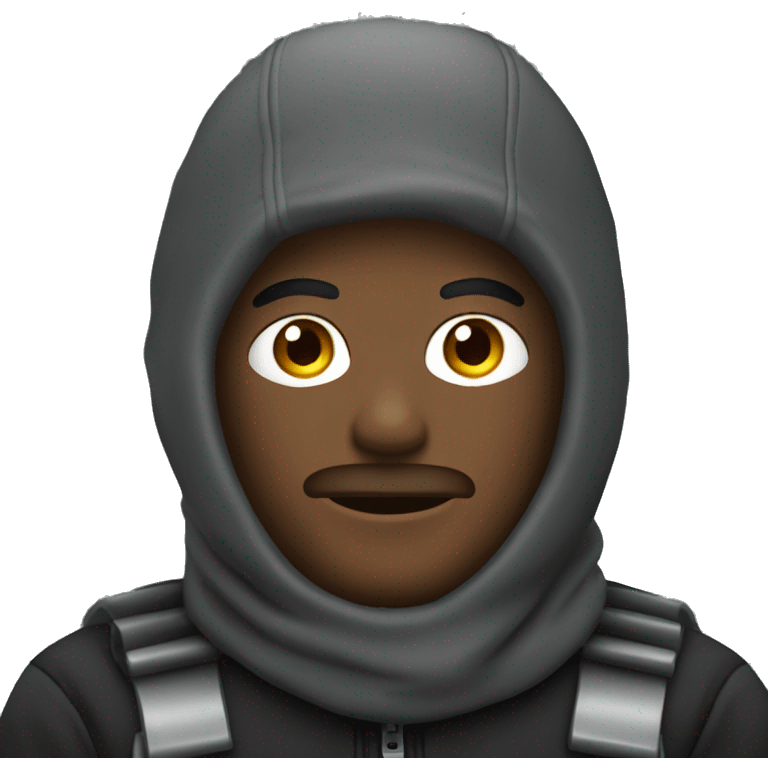 Balaclava man driving car emoji