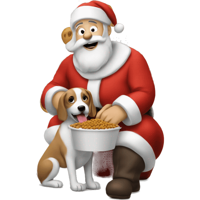 Santa eating dog food emoji