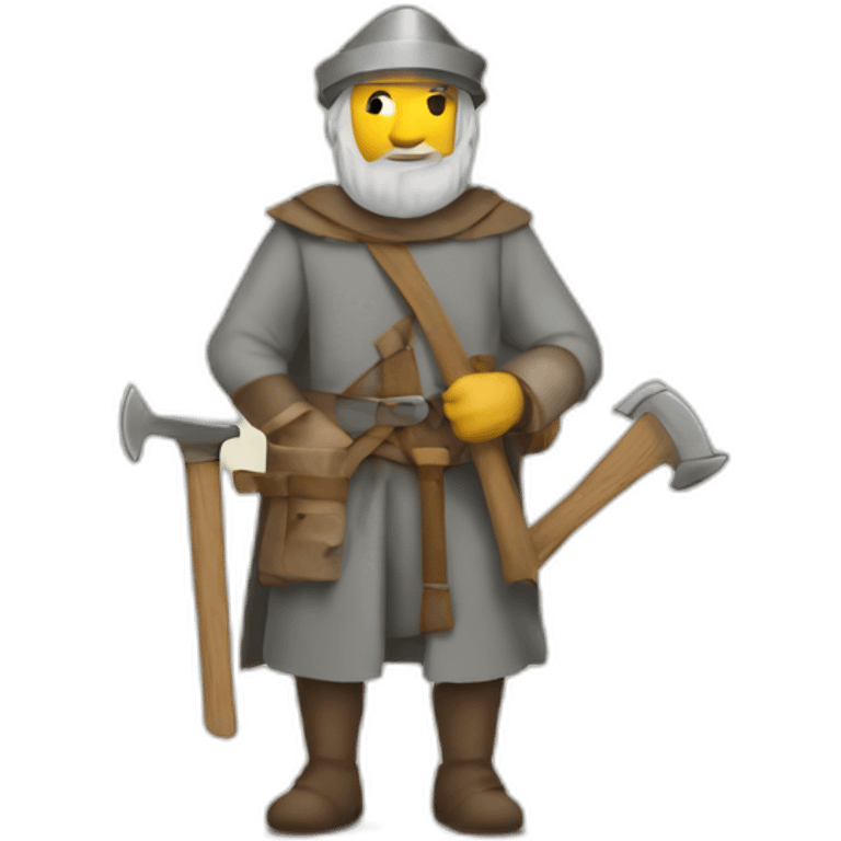 medieval architect with tools emoji