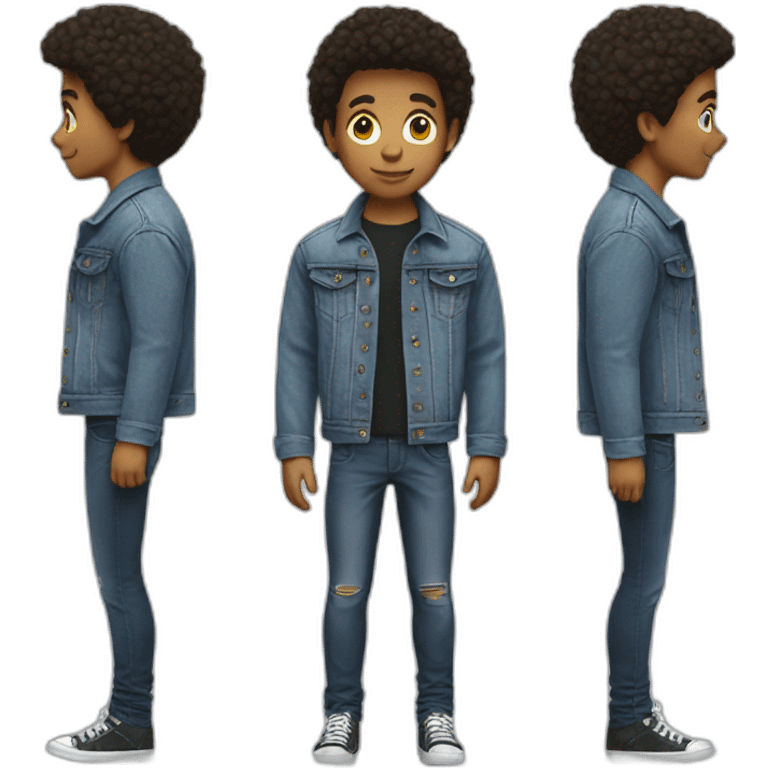 cool boy in denim jacket emoji