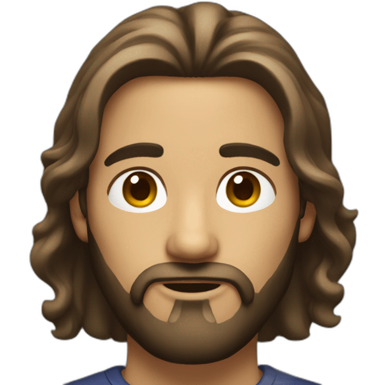 light brown guy with dark beard and long hair attached emoji