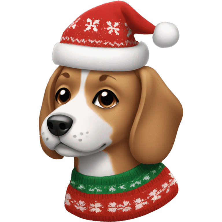 Dog in Christmas sweater  emoji