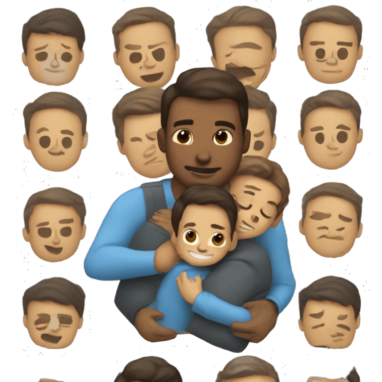 À boy hug him dad emoji