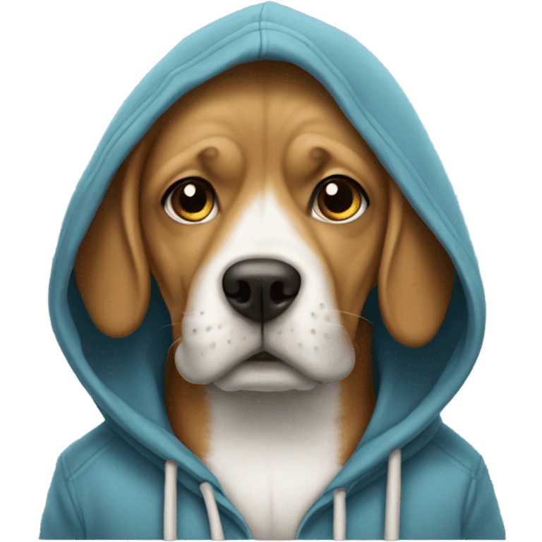 Dog wearing hoodie emoji