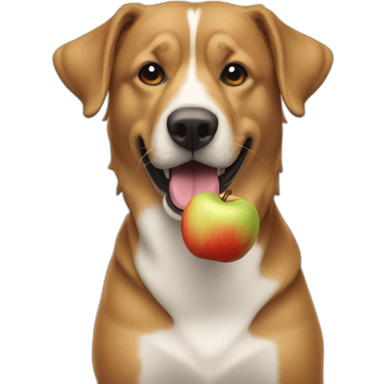 Chien qui mange une pomme emoji