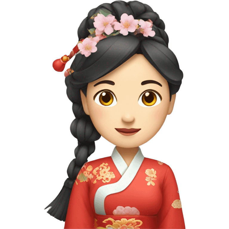 Chinese lady wear Chinese traditional clothes emoji