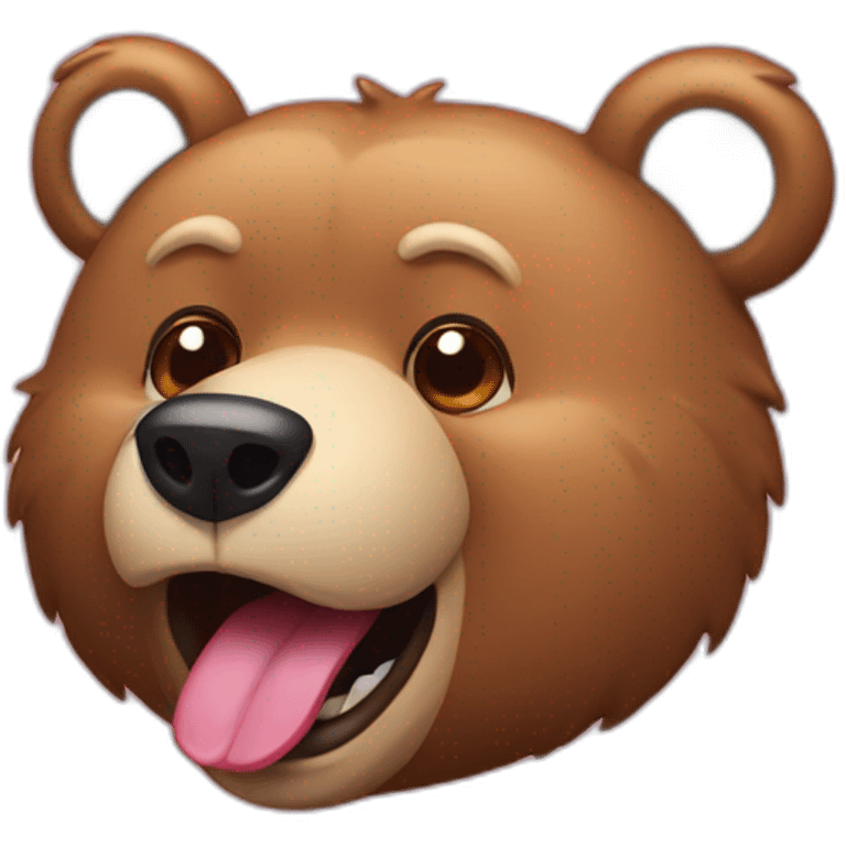 Bear sticking tongue emoji