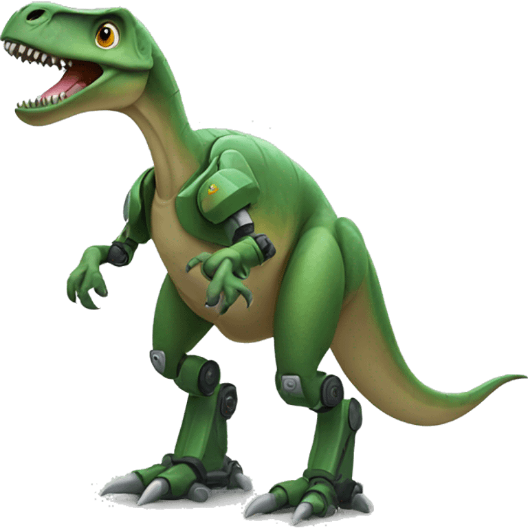 Dinosaur with robot arms emoji