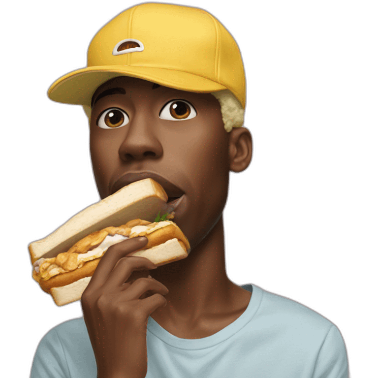 tyler, the creator eats chicken sandwich emoji