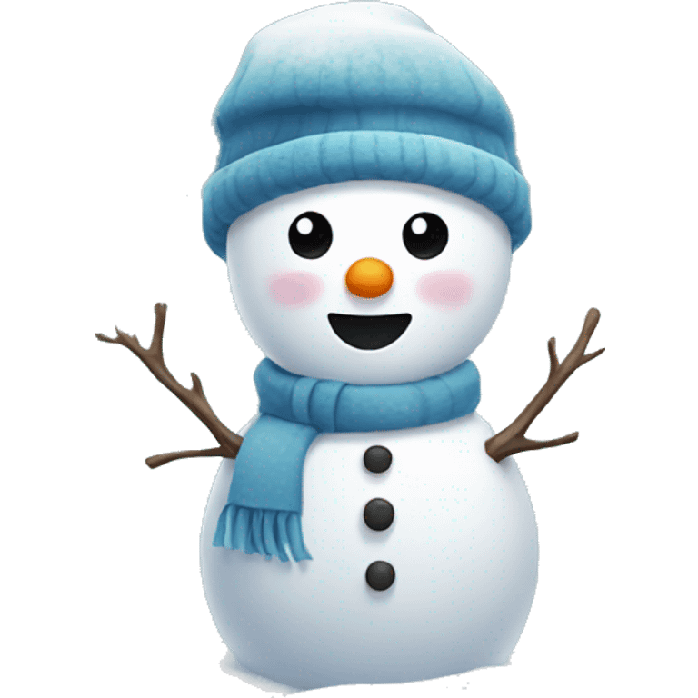 Cute snowman in the Snow  emoji