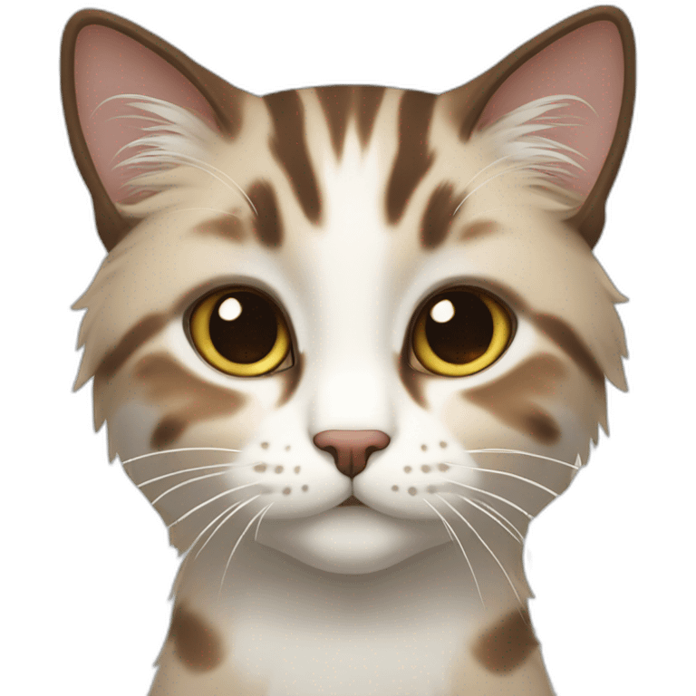 Norwayjan Forest cat white brown emoji