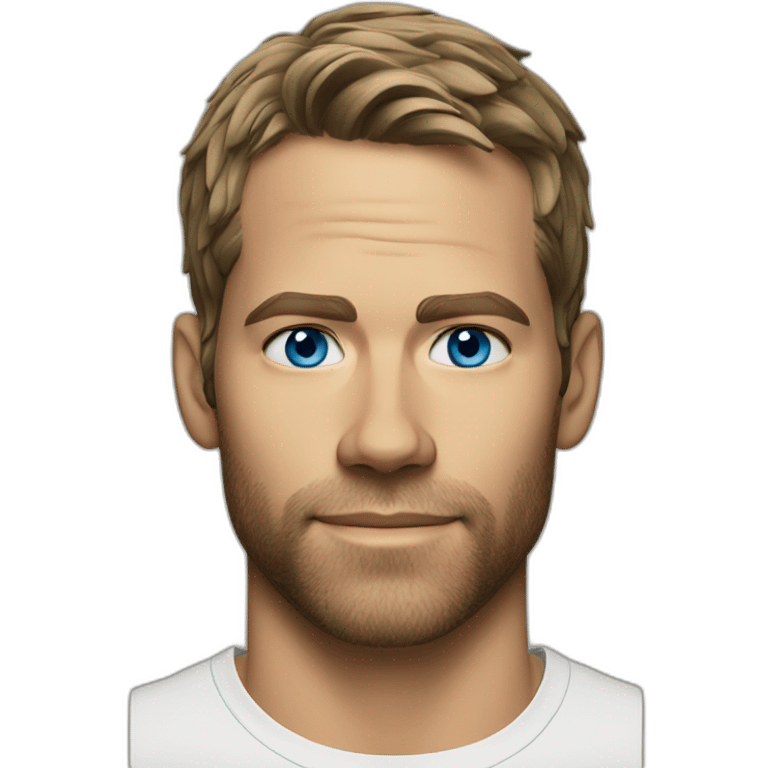 actor paul walker blue eyes with a t-shirt on emoji