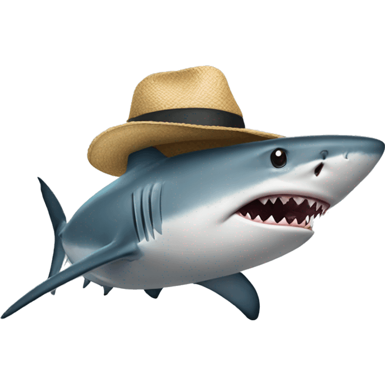 Shark in hat emoji