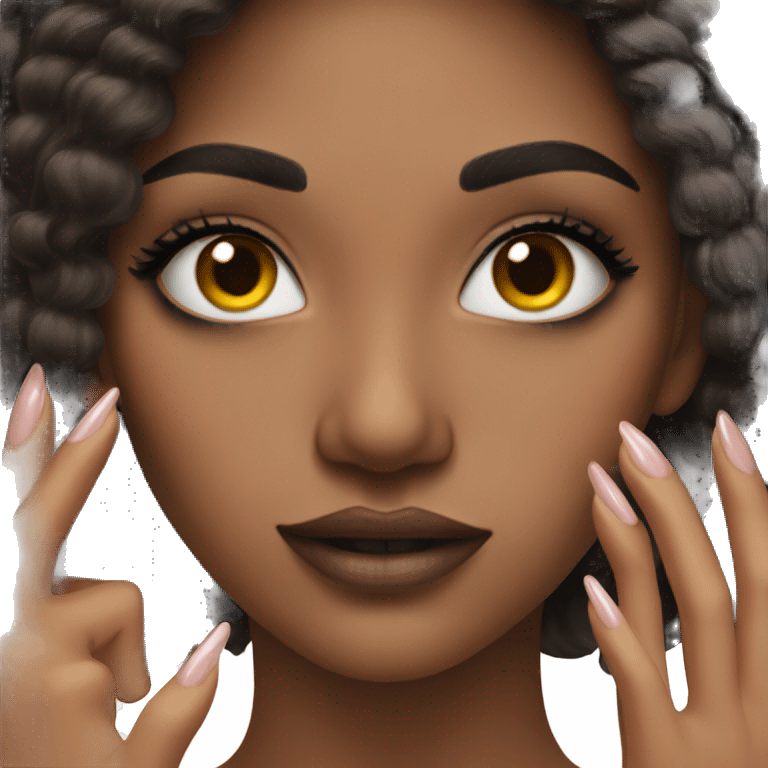 Girl with Nail and makeup emoji