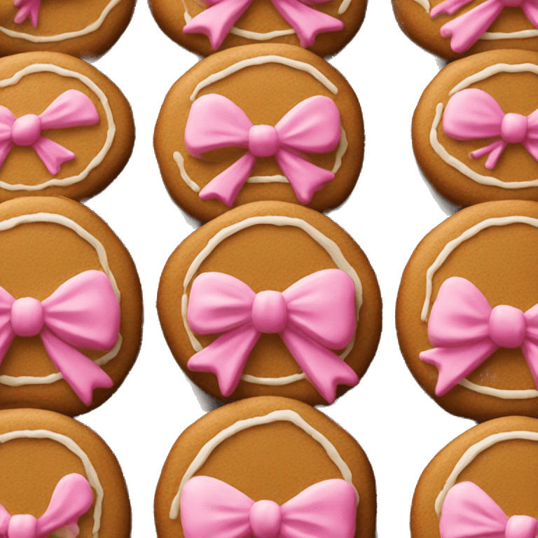 1 Gingerbread cookie with pink bow emoji