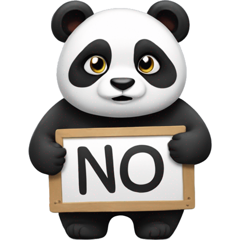 A chubby panda holding a NO sign emoji