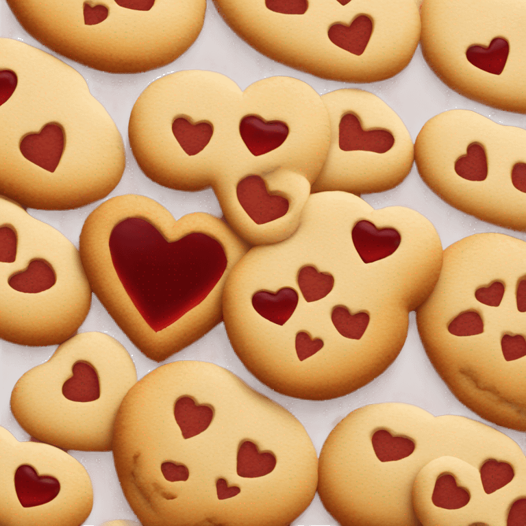 Two Cookies with jam hearts emoji