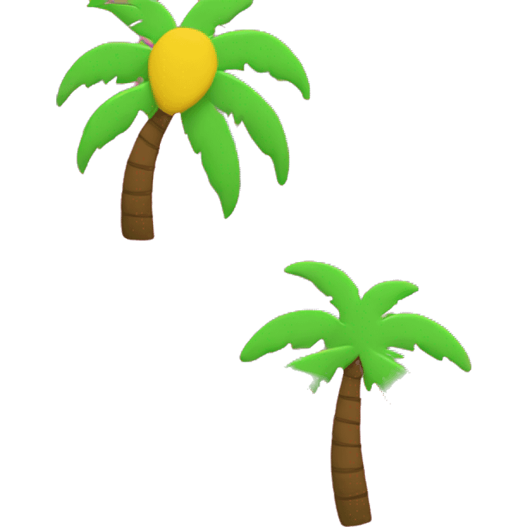 floptropica flag with a pink background and yellow stripes and there is one palm tree amblem in the middle of the flag emoji