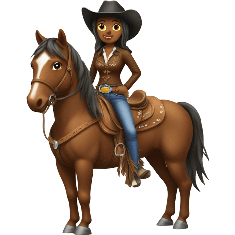 Cowgirl on horse emoji