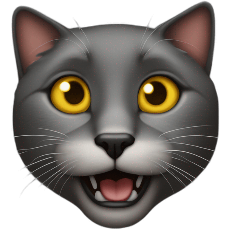 Gato negro con ojos amarillos  emoji