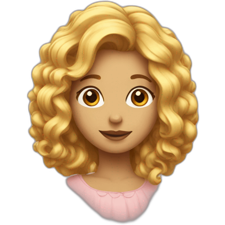 Fleur avec cheveux emoji