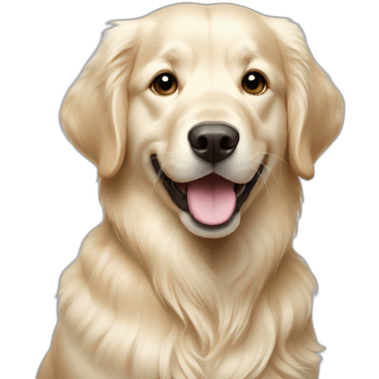 Golden Retriever white happy emoji