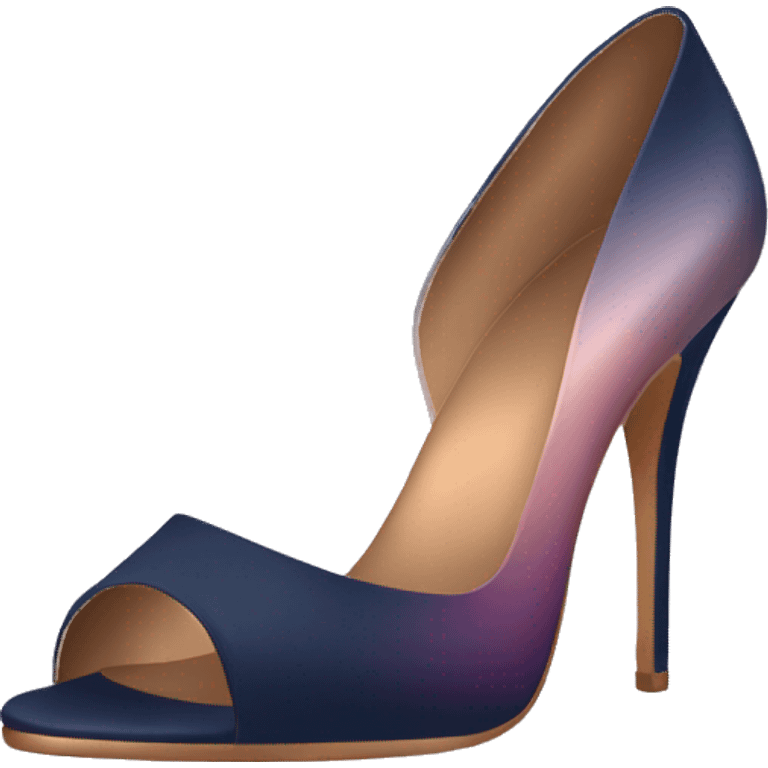 Realistic pair of navy,bronze,mauve,rose gold ombre high heel shoes. emoji