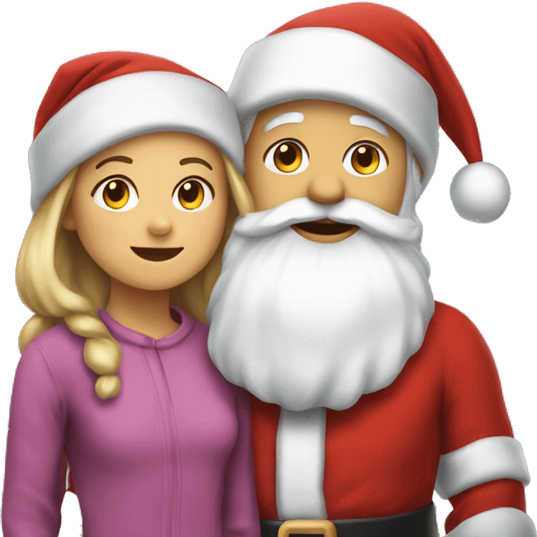 Santa Claus y girl emoji