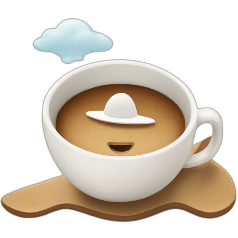 A surfer in cappuccino  emoji