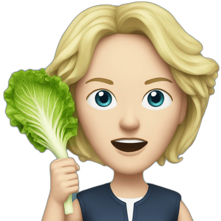 liz truss fighting a lettuce emoji