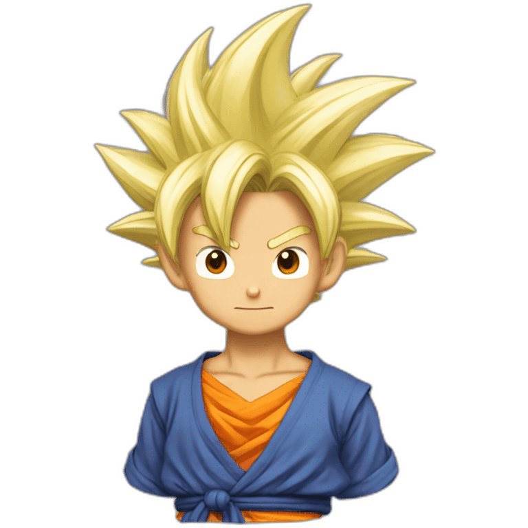 Haz un emoji con la cara de goku de dragón ball emoji