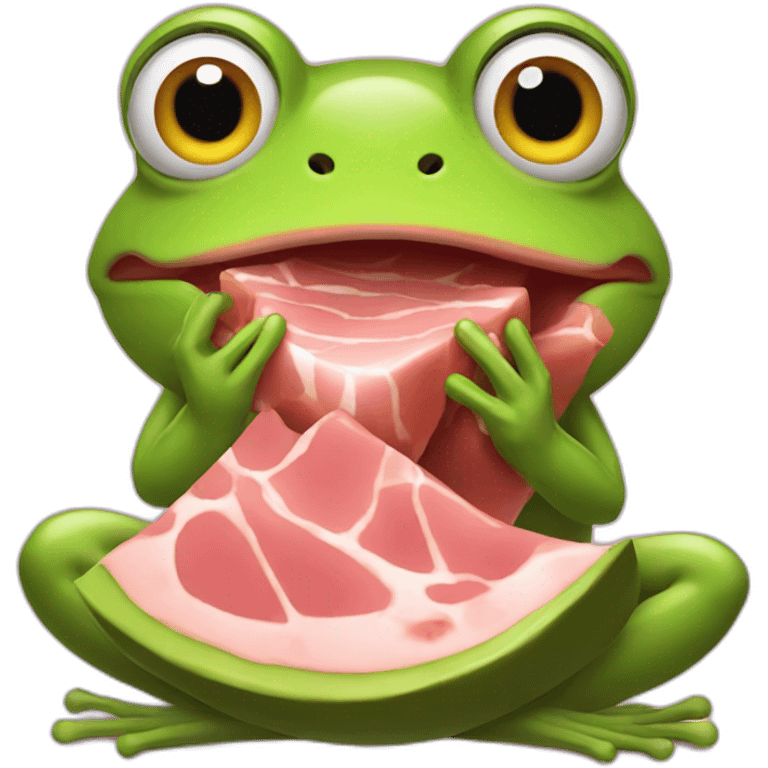 frog eating ham emoji