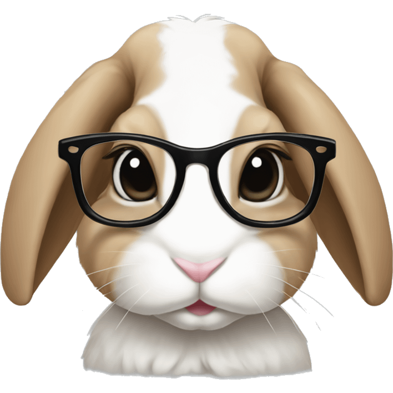 bunny mini lop wearing glasses emoji