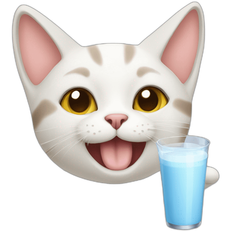 Cat-drinking-milk emoji