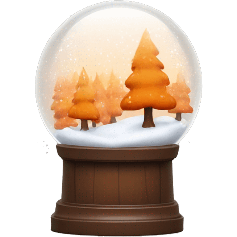 snow globe, fall orange forest, 4k, no background emoji