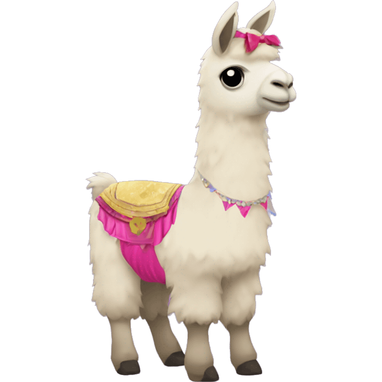 Llama wearing a strippers outfit emoji