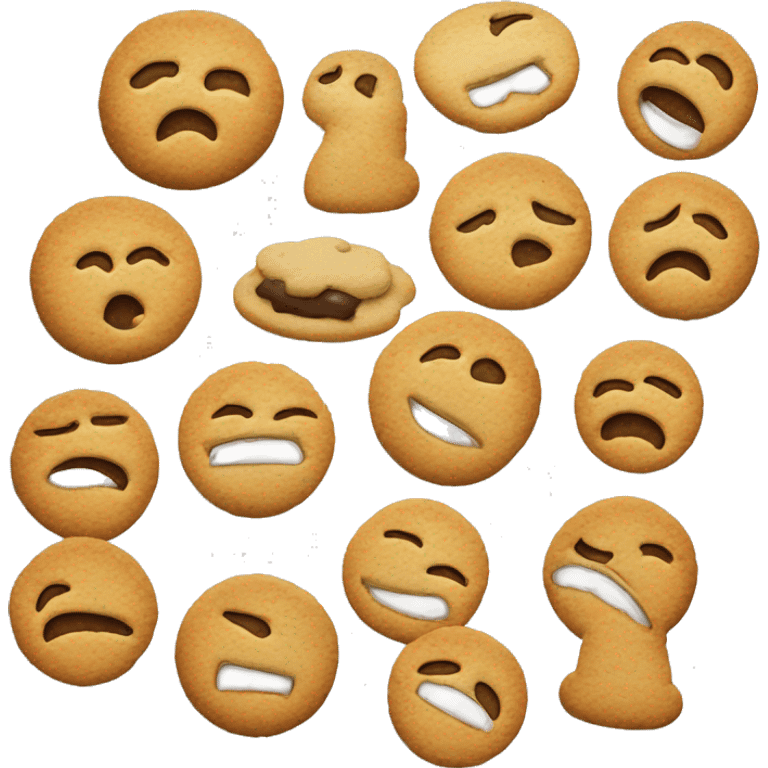 Galleta con varias expresiones  emoji