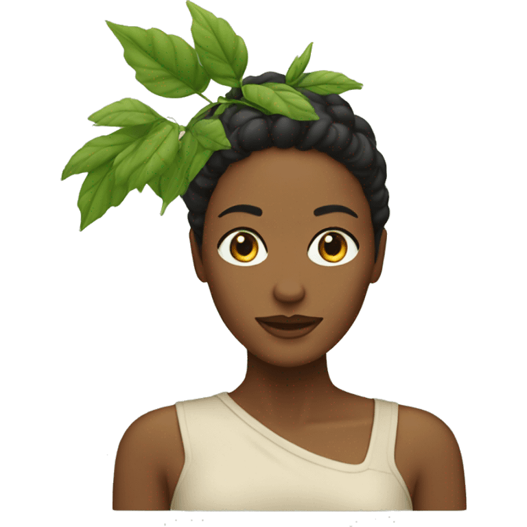 natural woman, fully leafed emoji