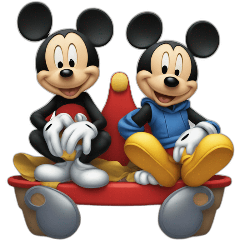 mickey mouse with donald emoji