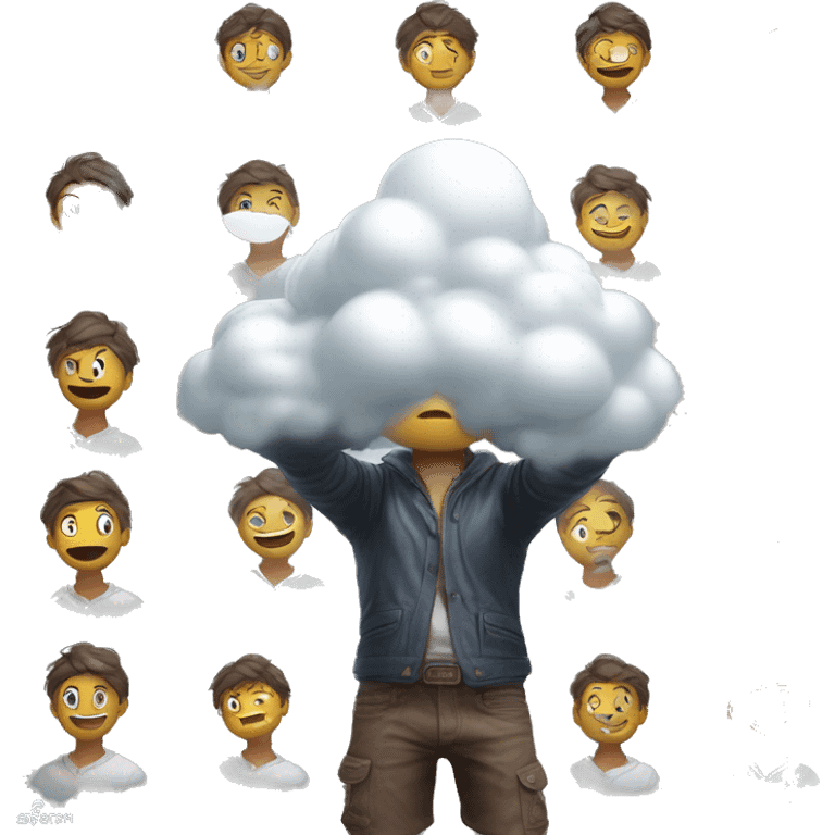 "ippi", as a white cloud, shows crossing hands before chest to say NO to all of your friends, the clouds are far away, highly detailed, 8k, award winning, unreal engine 5, art by artgerm, wl emoji