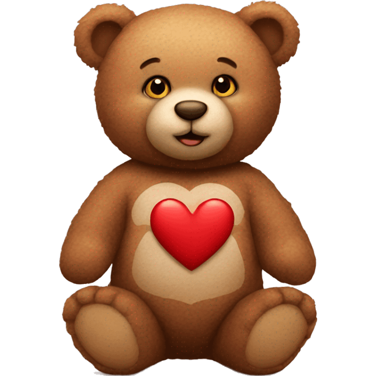 Teddy bear with heart emoji