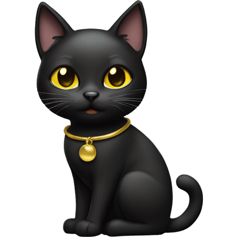 black cat with gold emoji