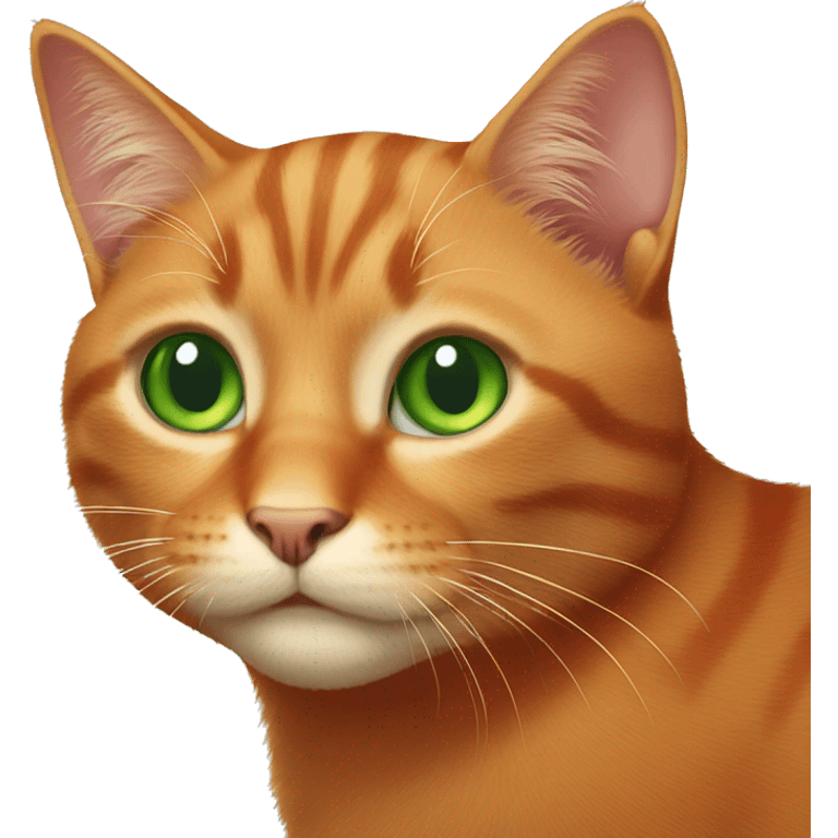 red cat with green eyes  emoji