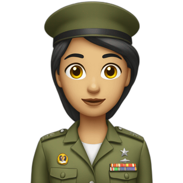 chica joven militar emoji