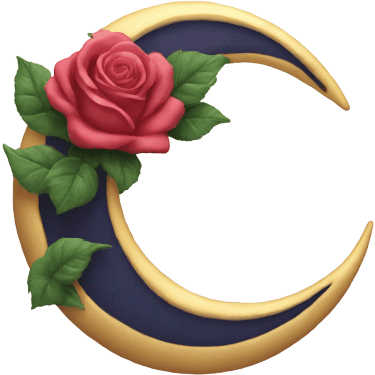 crescent moon with roses emoji