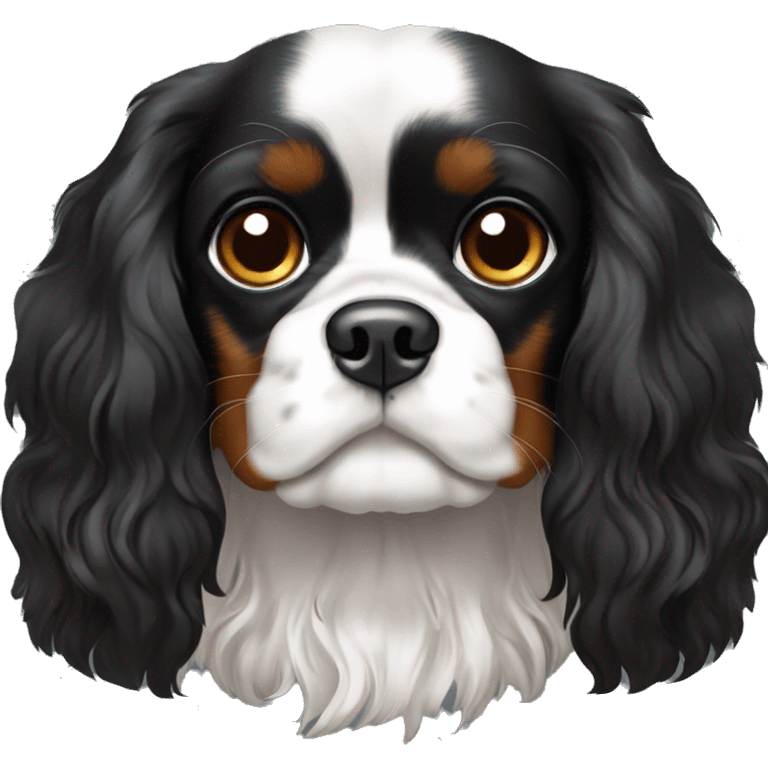 Black Cavalier King Charles spaniel. No white or brown spots emoji