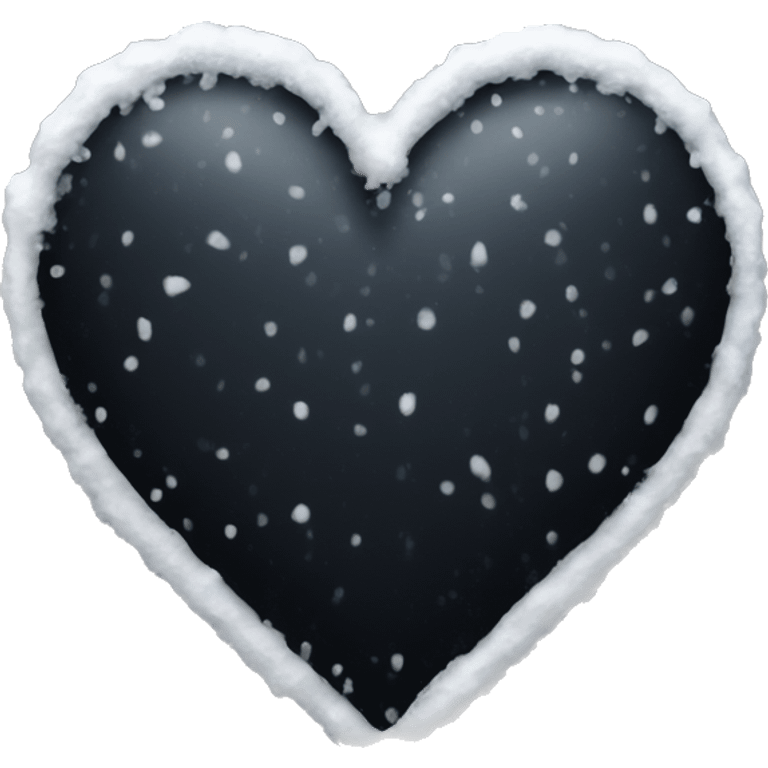 snow on a black heart emoji