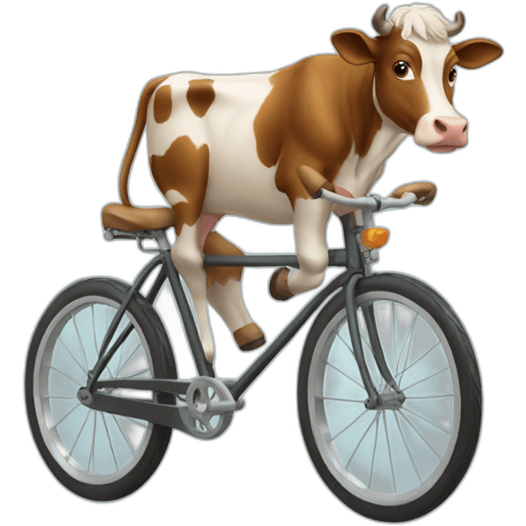 Cow riding bike emoji